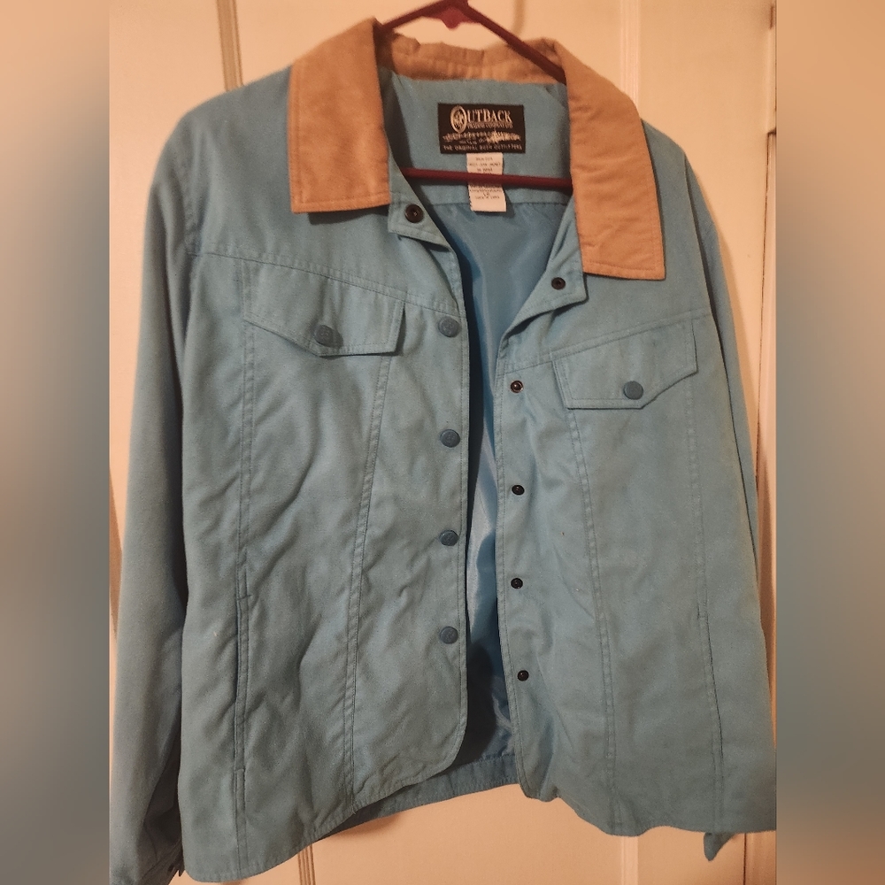 **Large Outback Trading Company Blue Denim Jacket